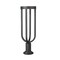 Z-Lite Leland Outdoor Pier Mounted Fixture, 1-Light, 9 In.W x 28.25 In.H, Sand Black/Sand Blast 5005PHB-553PM-BK-LED - alternate 2